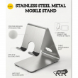 Stainless Steel Mobile Holder Stand | Laser Printed Customizable Phone Stand with Anti-Slip Silicone Grip | iCare