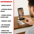 Stainless Steel Mobile Holder Stand | Laser Printed Customizable Phone Stand with Anti-Slip Silicone Grip | iCare
