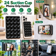 2Gen Suction Grip Single Side with 3M Tape | 2 Gen Suction Phone Grip Pad By iCare 24 Suction Cups | Anti-Slip Mobile Grip with 3M Tape (Pack of 2) &ndash; Black | iCare
