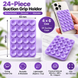 2Gen Suction Grip Single Side with 3M Tape | 2 Gen Suction Phone Grip Pad By iCare 24 Suction Cups | Anti-Slip Mobile Grip with 3M Tape (Pack of 2) &ndash; Purple | iCare