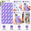 2Gen Suction Grip Single Side with 3M Tape | 2 Gen Suction Phone Grip Pad By iCare 24 Suction Cups | Anti-Slip Mobile Grip with 3M Tape (Pack of 2) &ndash; Purple | iCare