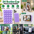 2Gen Suction Grip Single Side with 3M Tape | 2 Gen Suction Phone Grip Pad By iCare 24 Suction Cups | Anti-Slip Mobile Grip with 3M Tape (Pack of 2) &ndash; Purple | iCare