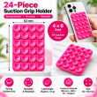 2Gen Suction Grip Single Side with 3M Tape | 2 Gen Suction Phone Grip Pad By iCare 24 Suction Cups | Anti-Slip Mobile Grip with 3M Tape (Pack of 2) &ndash; Hot Pink | iCare