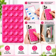 2Gen Suction Grip Single Side with 3M Tape | 2 Gen Suction Phone Grip Pad By iCare 24 Suction Cups | Anti-Slip Mobile Grip with 3M Tape (Pack of 2) &ndash; Hot Pink | iCare