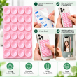 2Gen Suction Grip Single Side with 3M Tape | 2 Gen Suction Phone Grip Pad By iCare 24 Suction Cups | Anti-Slip Mobile Grip with 3M Tape (Pack of 2) &ndash; Baby Pink | iCare