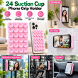 2Gen Suction Grip Single Side with 3M Tape | 2 Gen Suction Phone Grip Pad By iCare 24 Suction Cups | Anti-Slip Mobile Grip with 3M Tape (Pack of 2) &ndash; Baby Pink | iCare