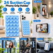 2Gen Suction Grip Single Side with 3M Tape | 2 Gen Suction Phone Grip Pad By iCare 24 Suction Cups | Anti-Slip Mobile Grip with 3M Tape (Pack of 2) &ndash; Light Blue | iCare