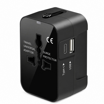 For12W Universal Travel Adapter with USB &amp; Type-C Port By iCare | Worldwide International Plug Converter for US, UK, EU &amp; AU | iCare