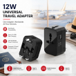 For12W Universal Travel Adapter with USB &amp; Type-C Port By iCare | Worldwide International Plug Converter for US, UK, EU &amp; AU | iCare