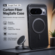 Google Pixel 10A MagSafe Carbon Fiber Texture Shockproof Case with Metal Ring Military Grade Drop Protection Cover Black | iCare
