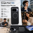 Google Pixel 10A MagSafe Carbon Fiber Texture Shockproof Case with Metal Ring Military Grade Drop Protection Cover Black | iCare
