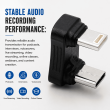 U-Shaped USB Type-C to Lightning OTG Converter | USB-C to Lightning Lavalier Microphone Recording Audio Adapter | iCare