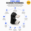 U-Shaped USB Type-C to Lightning OTG Converter | USB-C to Lightning Lavalier Microphone Recording Audio Adapter | iCare