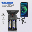 18650, 26650, 21700, 16340 &amp; 14500 Lithium Batteries Solar Smart Charger | Dual Slot 1200mA Charging Station with Mobile Power Bank Function | iCare