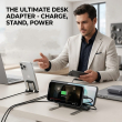 240W USB-C Fast Charging Adapter By iCare Cable Holder &amp; Foldable Stand &ndash; Black | iCare