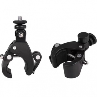 Bicycle Handlebars, Tripods, Gimbals &amp; Action Cameras Heavy Duty Tube Clamp Mount with 1/4" Screw | Universal Crab Claw Bracket | iCare