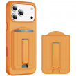 MagSafe Leather Wallet with Stand, Slim Magnetic Card Holder For iPhone &amp; Cases &ndash; Orange | iCare