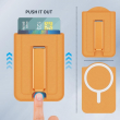 MagSafe Leather Wallet with Stand, Slim Magnetic Card Holder For iPhone &amp; Cases &ndash; Orange | iCare
