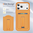MagSafe Leather Wallet with Stand, Slim Magnetic Card Holder For iPhone &amp; Cases &ndash; Orange | iCare