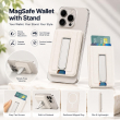 MagSafe Leather Wallet with Stand, Slim Magnetic Card Holder For iPhone &amp; Cases &ndash; white | iCare