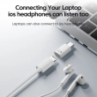 USB-C Devices Lightning Earphones Audio Adapter | Female Lightning to Male USB-C Converter | Music &amp; Calling Support | iCare
