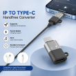 8-Pin (Lightning) to Type-C OTG Adapter | Handsfree &amp; Audio Compatible For iPhone &amp; Type-C Devices | iCare