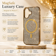 Apple iPhone 17 Glitter Diamond MagSafe Case Compatible | Shockproof Luxury Glitter Cover | Magnetic Wireless Charging Support | iCare