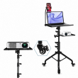 Universal Projector Stand with Wheels &amp; Mobile Clamp for Laptop, Projector, Tablet &amp; Mobile | 360&deg; Adjustable Portable Tripod Floor Stand | Heavy Duty Presentation Holder | iCare