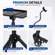 Universal Projector Stand with Wheels &amp; Mobile Clamp for Laptop, Projector, Tablet &amp; Mobile | 360&deg; Adjustable Portable Tripod Floor Stand | Heavy Duty Presentation Holder | iCare