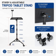 Universal Projector Stand with Wheels &amp; Mobile Clamp for Laptop, Projector, Tablet &amp; Mobile | 360&deg; Adjustable Portable Tripod Floor Stand | Heavy Duty Presentation Holder | iCare