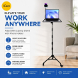 Universal Projector Stand with Wheels &amp; Mobile Clamp for Laptop, Projector, Tablet &amp; Mobile | 360&deg; Adjustable Portable Tripod Floor Stand | Heavy Duty Presentation Holder | iCare