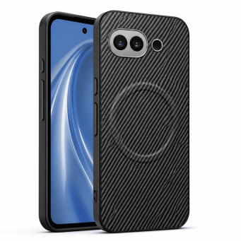 Carbon fibber Texture SiliconCase GP10A | Google Pixel 10A Carbon Fiber MagSafe Case By iCare Shockproof Anti-Scratch Slim Back Cover with Camera Protection &ndash; Grey | iCare