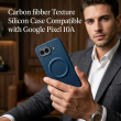 Carbon fibber Texture SiliconCase GP10A | Google Pixel 10A Carbon Fiber MagSafe Case By iCare Shockproof Anti-Scratch Slim Back Cover with Camera Protection &ndash; Blue | iCare