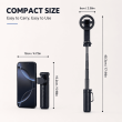Smartphones 2-in-1 Magnetic Selfie Stick Tripod with Wireless Remote | MagSafe Compatible | Foldable Extendable Stand | iCare