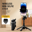 Smartphones 2-in-1 Magnetic Selfie Stick Tripod with Wireless Remote | MagSafe Compatible | Foldable Extendable Stand | iCare