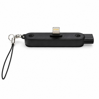 iPhone, iPad Lightning to USB-C Adapter with Built-in Phone Stand | 30W Fast Charging | Data Sync | Portable Converter &ndash; Black | iCare