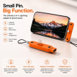 iPhone, iPad Lightning to USB-C Adapter with Built-in Phone Stand | 30W Fast Charging | Data Sync | Portable Converter &ndash; Orange | iCare