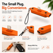 iPhone, iPad Lightning to USB-C Adapter with Built-in Phone Stand | 30W Fast Charging | Data Sync | Portable Converter &ndash; Orange | iCare