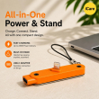 iPhone, iPad Lightning to USB-C Adapter with Built-in Phone Stand | 30W Fast Charging | Data Sync | Portable Converter &ndash; Orange | iCare