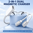 Smart Glasses &amp; Bluetooth Earbuds Magnetic Charger Cable | Dual-Head Type-C Charging Cord | iCare
