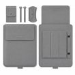 13 &amp; 14 Inch Universal PU Smart Laptop Sleeve with Stand, Mouse Pad, Accessory Pouch, Tablet Holder &amp; Water Resistant Protective Case &ndash; Grey | iCare