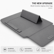 13 &amp; 14 Inch Universal PU Smart Laptop Sleeve with Stand, Mouse Pad, Accessory Pouch, Tablet Holder &amp; Water Resistant Protective Case &ndash; Grey | iCare
