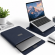 13 &amp; 14 Inch Universal PU Smart Laptop Sleeve with Stand, Mouse Pad, Accessory Pouch, Tablet Holder &amp; Water Resistant Protective Case &ndash; Blue | iCare