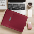 13 &amp; 14 Inch Universal PU Smart Laptop Sleeve with Stand, Mouse Pad, Accessory Pouch, Tablet Holder &amp; Water Resistant Protective Case &ndash; Red | iCare