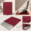 13 &amp; 14 Inch Universal PU Smart Laptop Sleeve with Stand, Mouse Pad, Accessory Pouch, Tablet Holder &amp; Water Resistant Protective Case &ndash; Red | iCare