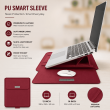 13 &amp; 14 Inch Universal PU Smart Laptop Sleeve with Stand, Mouse Pad, Accessory Pouch, Tablet Holder &amp; Water Resistant Protective Case &ndash; Red | iCare