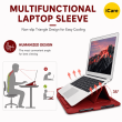 13 &amp; 14 Inch Universal PU Smart Laptop Sleeve with Stand, Mouse Pad, Accessory Pouch, Tablet Holder &amp; Water Resistant Protective Case &ndash; Red | iCare