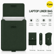 13 &amp; 14 Inch Universal PU Smart Laptop Sleeve with Stand, Mouse Pad, Accessory Pouch, Tablet Holder &amp; Water Resistant Protective Case &ndash; Green | iCare