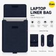 13 &amp; 14 Inch Universal PU Smart Laptop Sleeve with Stand, Mouse Pad, Accessory Pouch, Tablet Holder &amp; Water Resistant Protective Case &ndash; Black | iCare