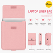 13 &amp; 14 Inch Universal PU Smart Laptop Sleeve with Stand, Mouse Pad, Accessory Pouch, Tablet Holder &amp; Water Resistant Protective Case &ndash; Pink | iCare